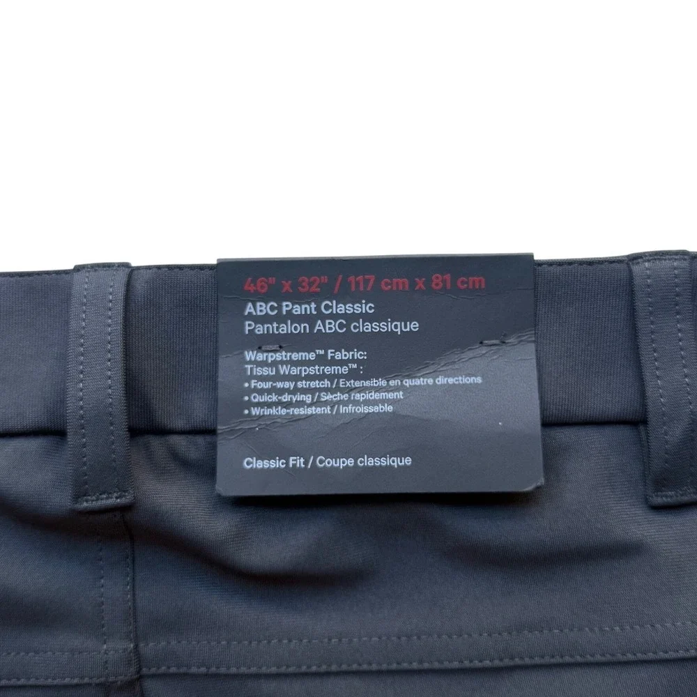 NWT Lululemon ABC Pant Classic Fit Warpstreme Obsidian Dark Grey 46 x 27 LM5A01S